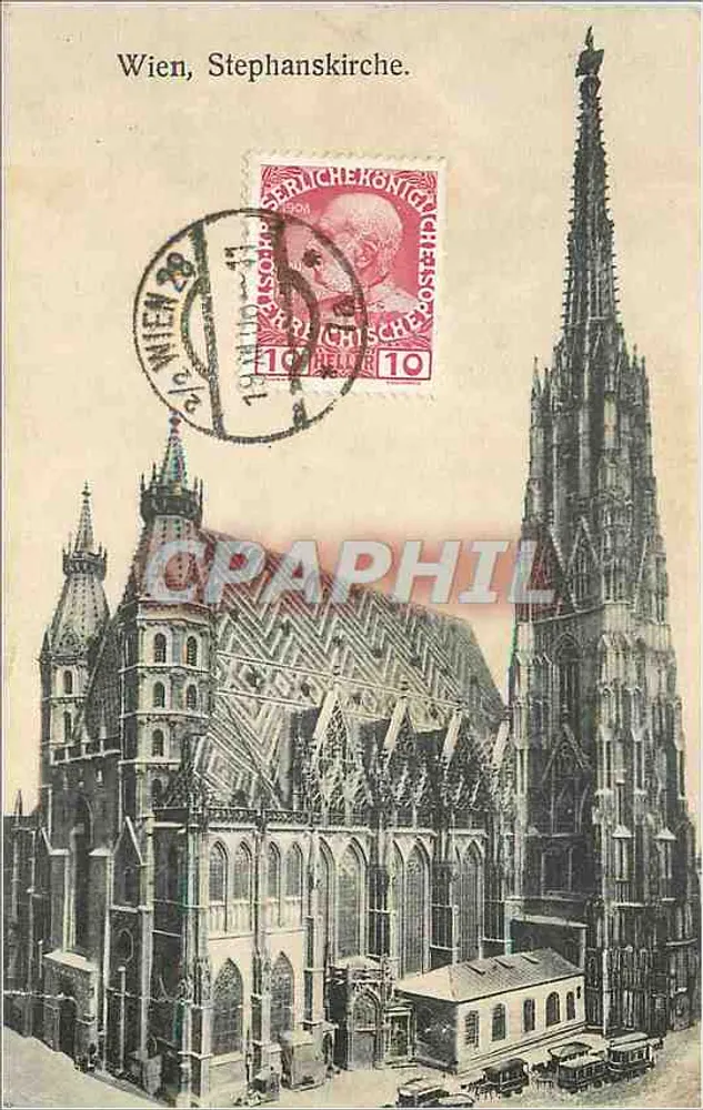 Viena, Stephanskirche — vista da igreja gótica — editor W.D.W.I. - Frente
