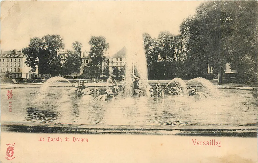 El Bassin del Dragón — Versalles — París, editor N.F. n° 101160 - Anverso