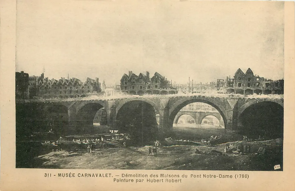 Zerstörung der Häuser am Pont Notre-Dame (1786) — Gemälde von Hubert Robert — Musée Carnavalet - Vorderseite