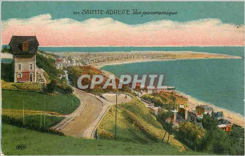 Sainte-Adresse — Vista panorâmica — Editor B.D. n°205 - Frente