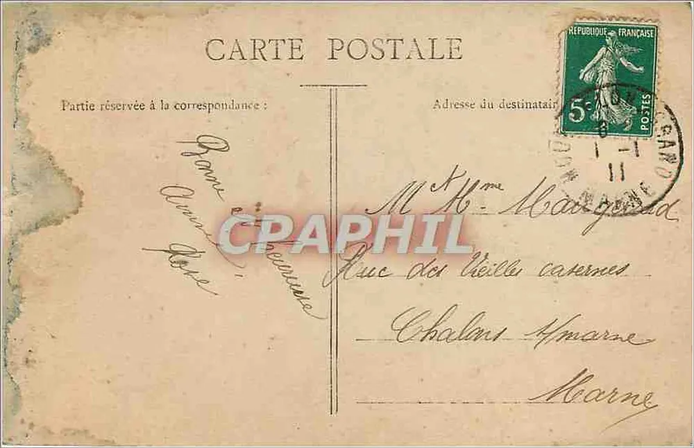 Jovem mulher segurando um buquê de rosas — Bonnef. Haurauase, n°335 — BC - Verso