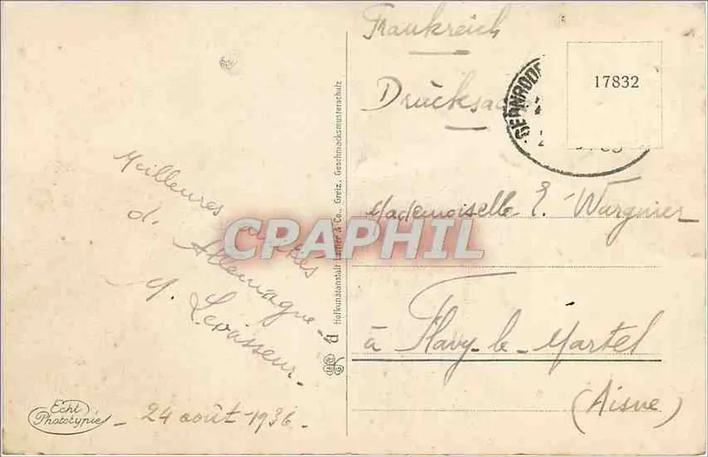 Stahlbad Alexisbad — w Harzu, Kügelgenweg — Echi Phototypie & Co., Greiz - Rewers