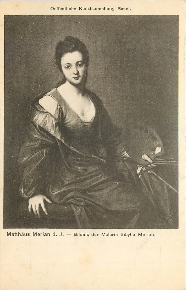 Retrato de Sibylla Merian — Museu de arte pública de Basileia — Editor E. Schäfer-Grumauer - Frente