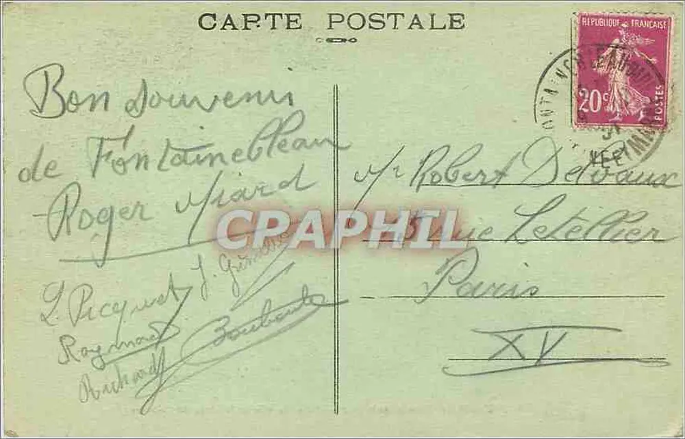 Forêt de Fontainebleau — Aussicht von der Croix du Calvaire — unbekannter Verleger, Nr. 85 - Rückseite