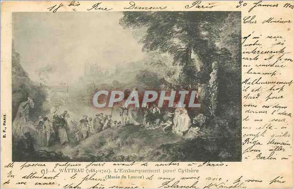 L'Embarquement pour Cythère — J.-A. Watteau (1684-1721) — B.F., Paris - Recto