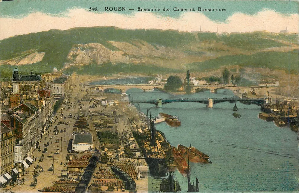 Rouen — Conjunto dos Quais e Bonsecours — Editor não identificado, n° 346 - Frente