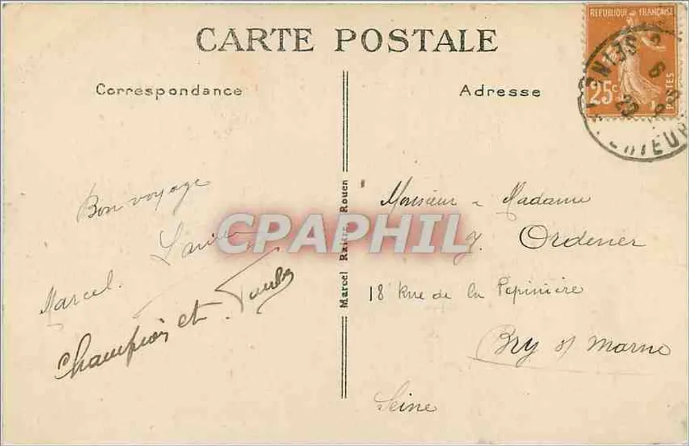 Rouen — Conjunto dos Quais e Bonsecours — Editor não identificado, n° 346 - Verso