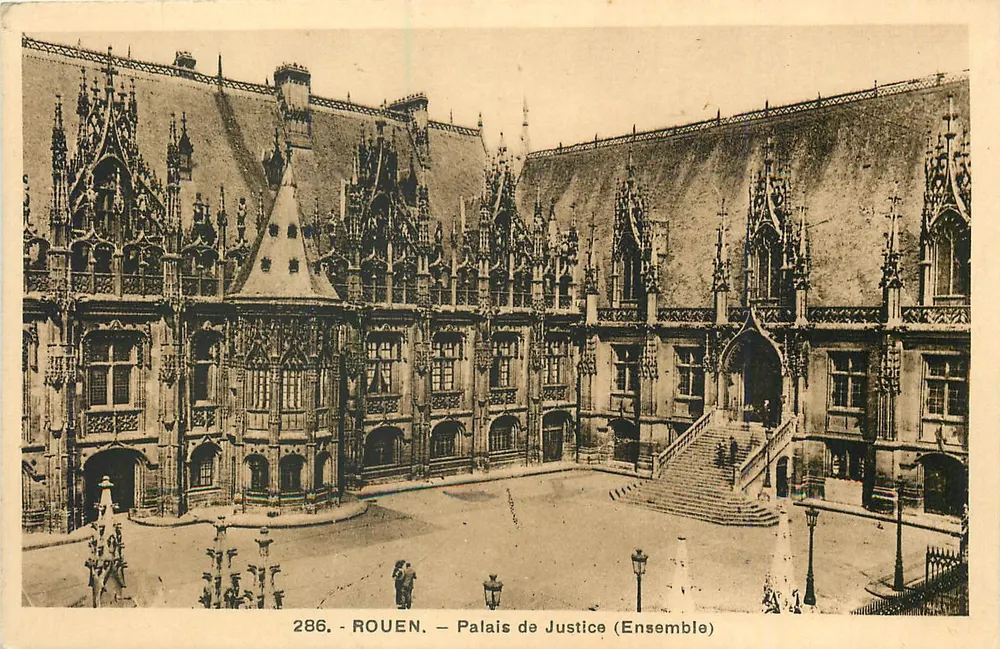 Rouen — Palácio de Justiça (Conjunto) — Edição La Cigogne, 74, rue aux Ours, Rouen - Frente