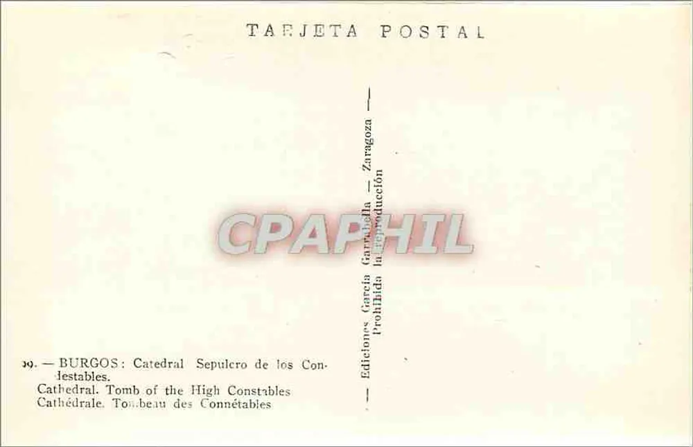 Burgos — Kerk. Graf van de Connétables — Ediciones García Garraballa - Achterkant