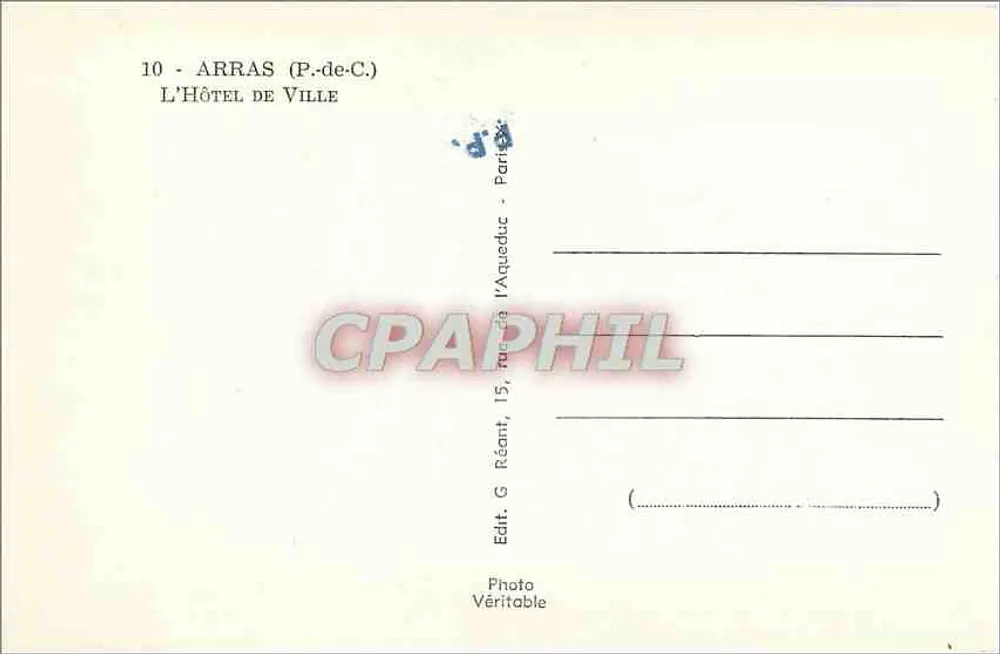 Arras (P.-de-C.) — O Hotel de Ville — MAGE - Verso