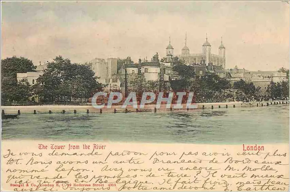 Torre de Londres vista do rio — Stengel & Co. London E.C. 29 Redcross Street 4353 - Frente