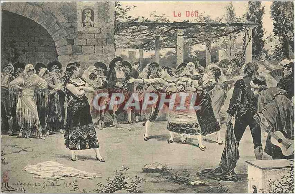 Dança ao ar livre — cena de aldeia — editor L. Rameau, n° 12 Julho 1904 - Frente