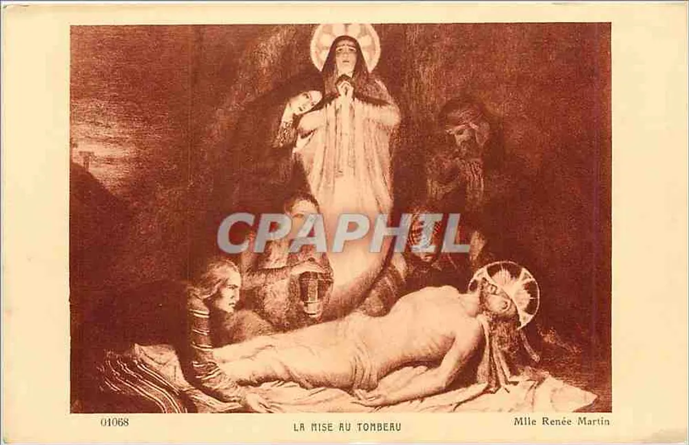 La Mise au Tombeau — gravure de Mlle Renée Martin — n° 01068 - Recto