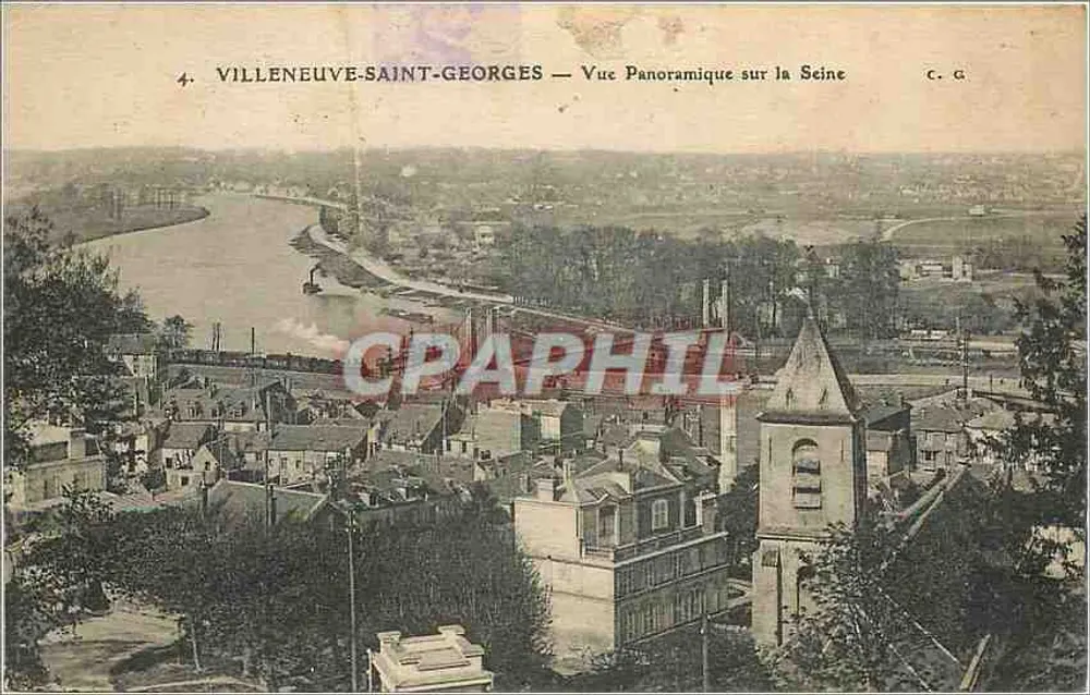 Villeneuve-Saint-Georges — Panoramablick auf die Seine — C.G. - Vorderseite
