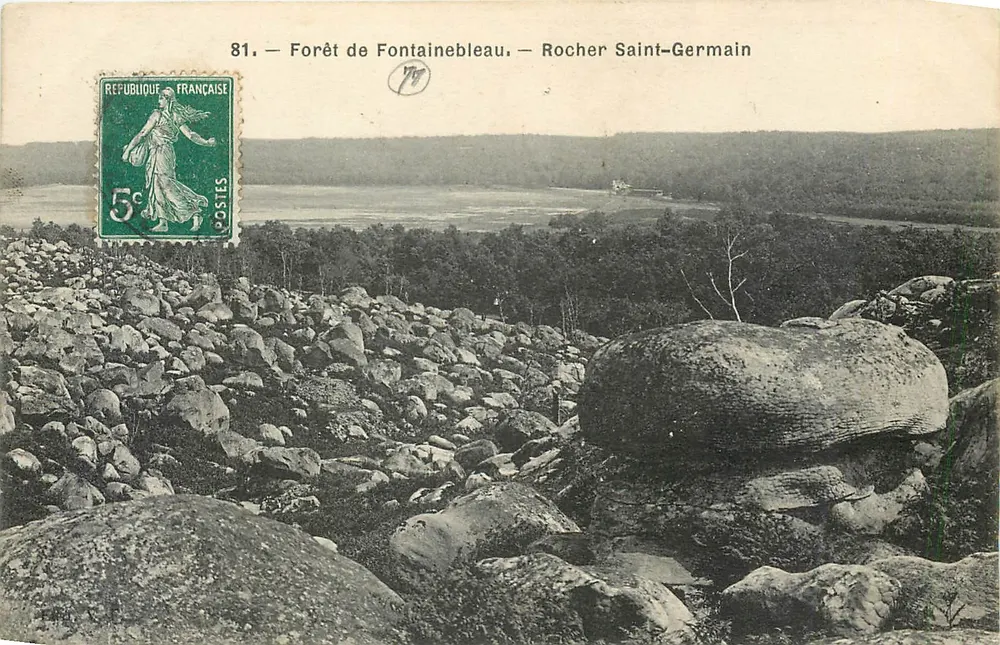 Floresta de Fontainebleau — Rocher Saint-Germain — Editora não identificada, n° 81 - Frente