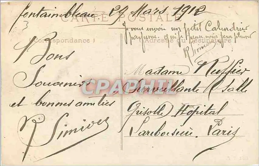 Floresta de Fontainebleau — Rocher Saint-Germain — Editora não identificada, n° 81 - Verso