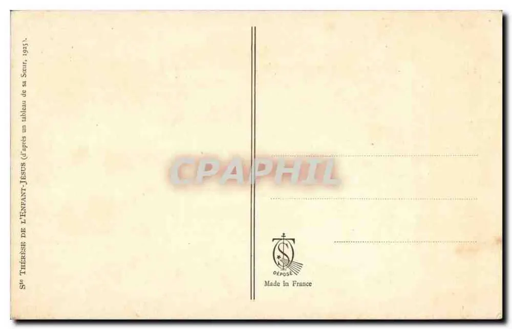 Sainte Thérèse de l'Enfant-Jésus — abgegeben — Déposé, Nr. 1863 - Rückseite