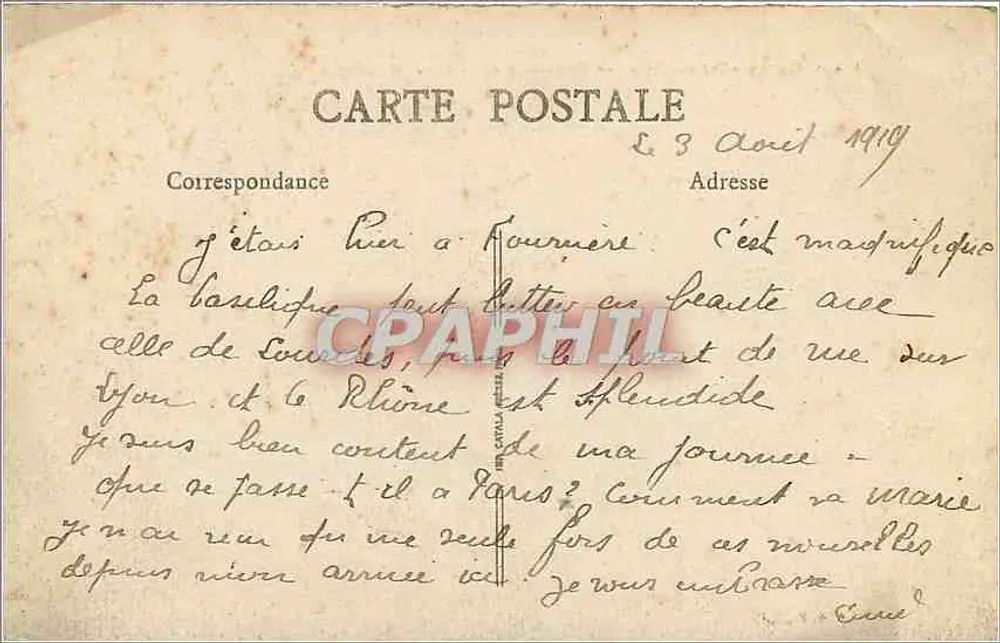 Lyon - Notre-Dame de Fourvière und die Metalltürme — Verlag B. F. L. n° 403 - Rückseite