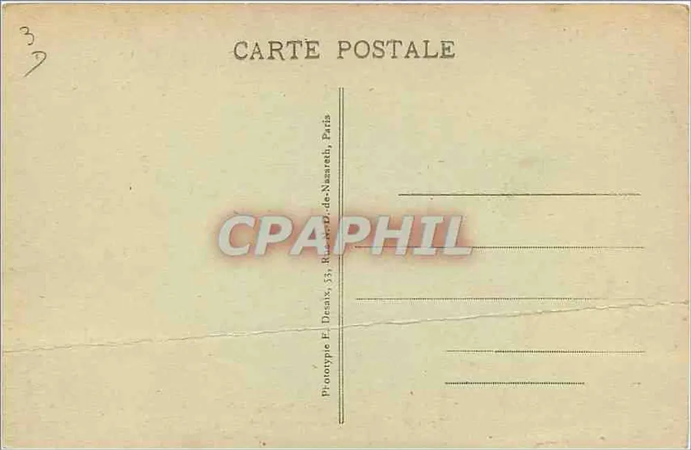 Aproximadamente SOUPPES - O Polissoir de Beau-Moulin — Pedra que foi usada pelos seres pré-históricos para polir suas armas e ferramentas de sílex - Verso