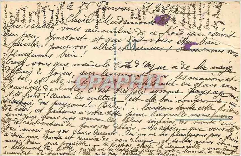 Monaco — Le Palais du Prince et la Tête de Chien, RM — éditeur RM, n° 276 - Verso