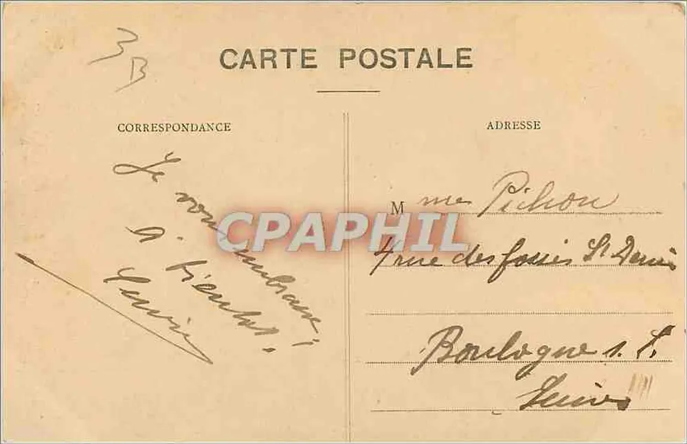 Forêt de Fontainebleau — Cavalière des Brigands (Gorges d'Apremont) — éditeur non identifié, n° 93 - Verso