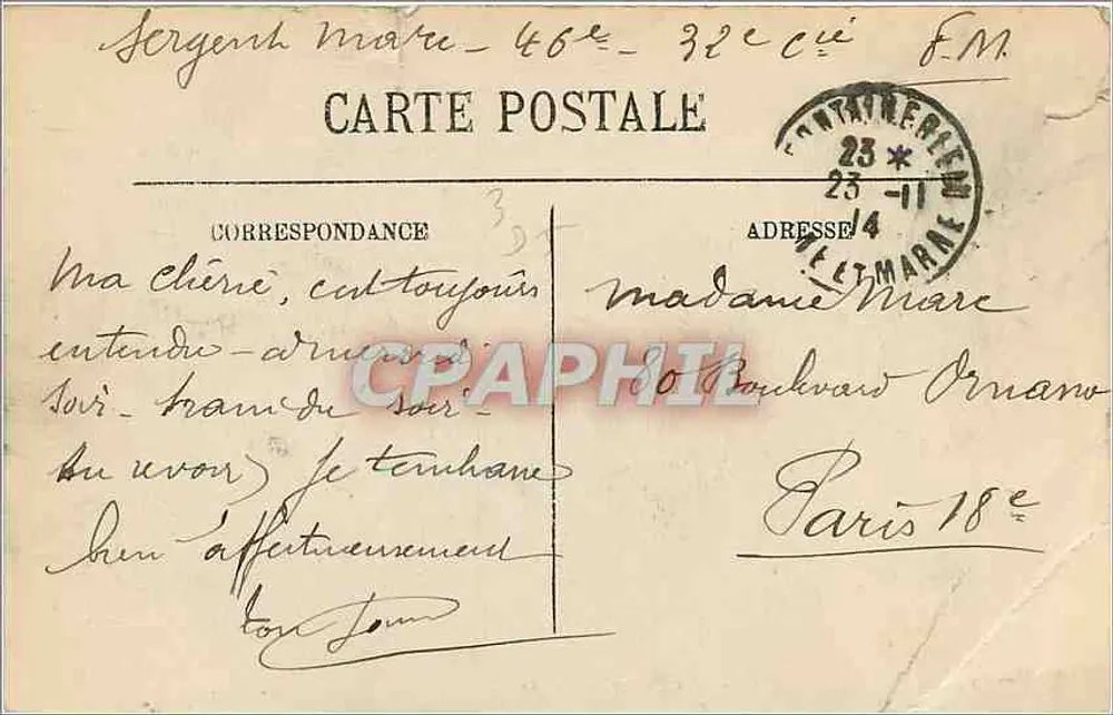 Fontainebleau — L'Étang des Carpes — N G, n° 392 - Verso