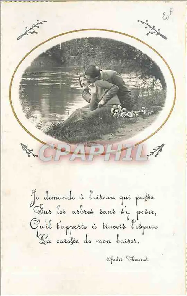 Peço ao pássaro que passa — Poema de Audré Thouriet — P-C Paris, Série 4281 - Frente