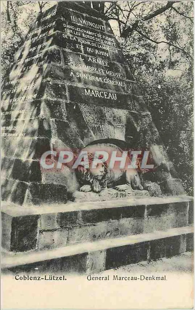 Monumento ao Geral Marceau em Coblenz-Lützel — editor Fritz Grächer - Frente