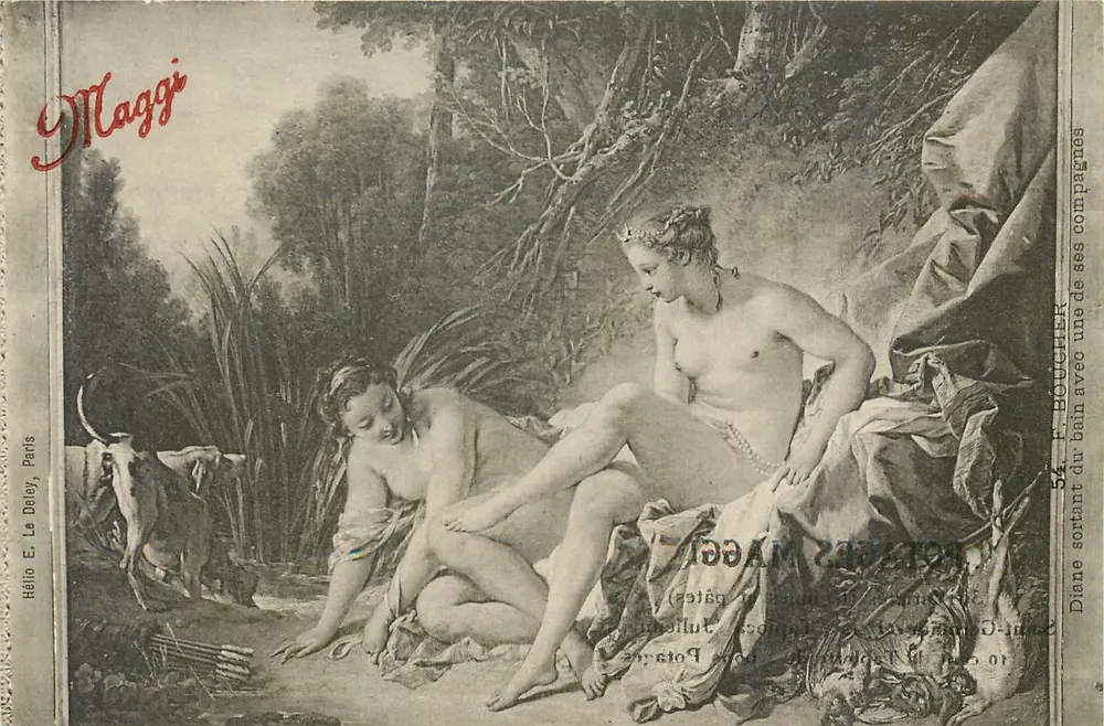 Diane sortant du bain avec une de ses compagnes — Hélios E. Le Daley, Paris — n°54 - Recto