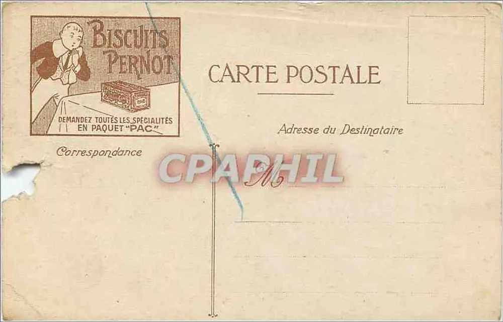 Le Tréport — vue du port et des plages — Biscuits Pernot, éditeur - Rewers