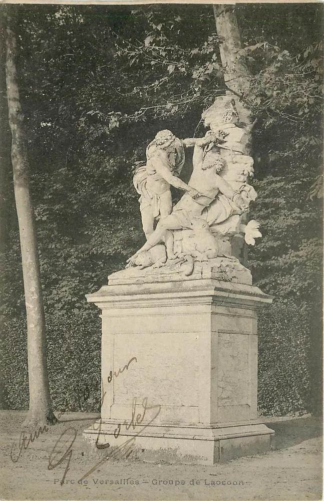 Parque de Versalhes — Grupo do Laocoonte — editor G. Lortel - Frente