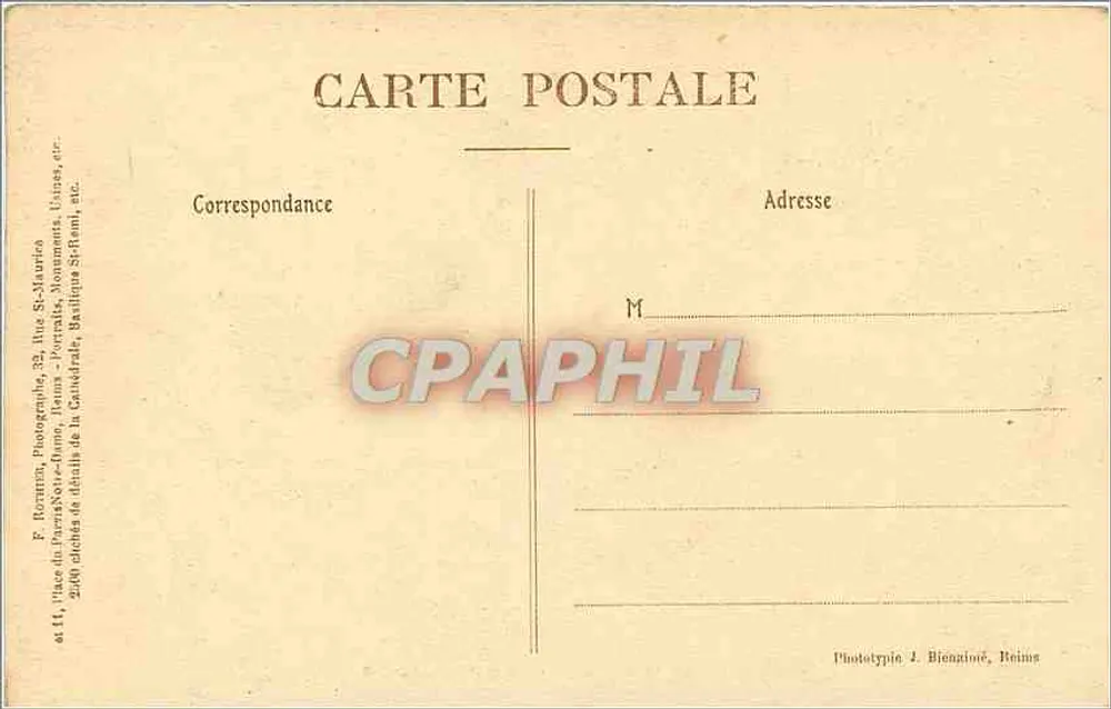 Reims - La Cathédrale — Galerie du Gloria — Baptême de Clovis - Verso
