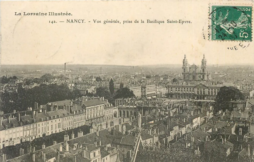 NANCY — Vista geral tirada da Basílica de São Epvre — A Lorraine Illustrée, n°142 - Frente