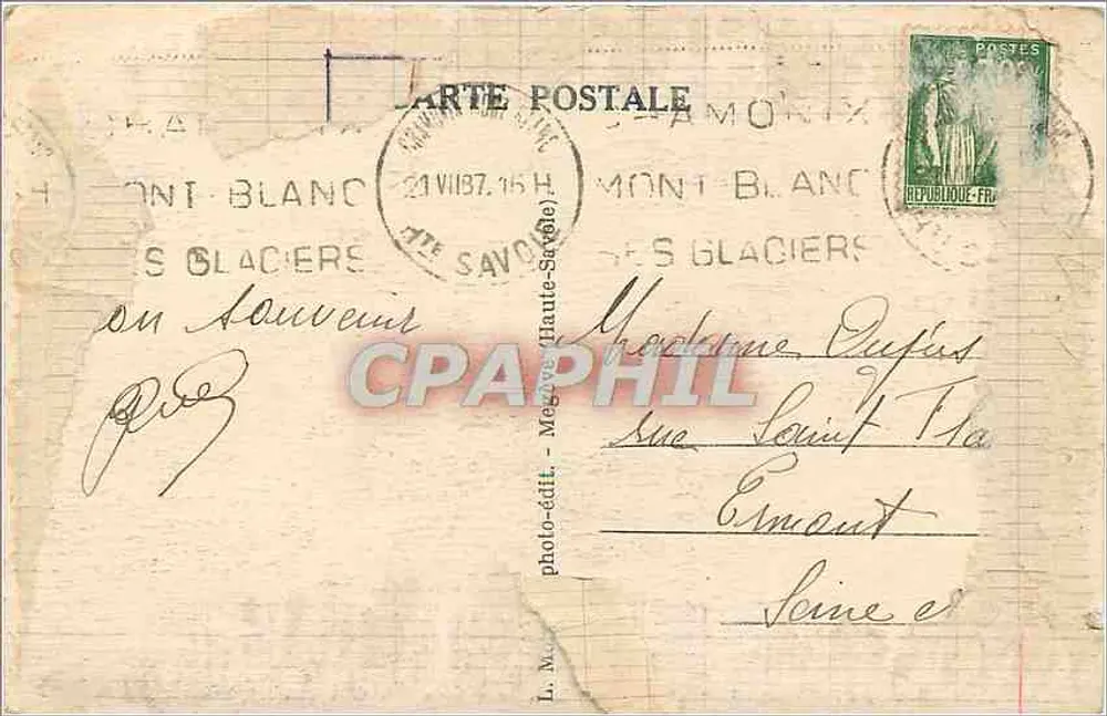 Chamonix Mont-Blanc — Risse in der Mer de Glace — L. M. Foto-Verlag - Rückseite