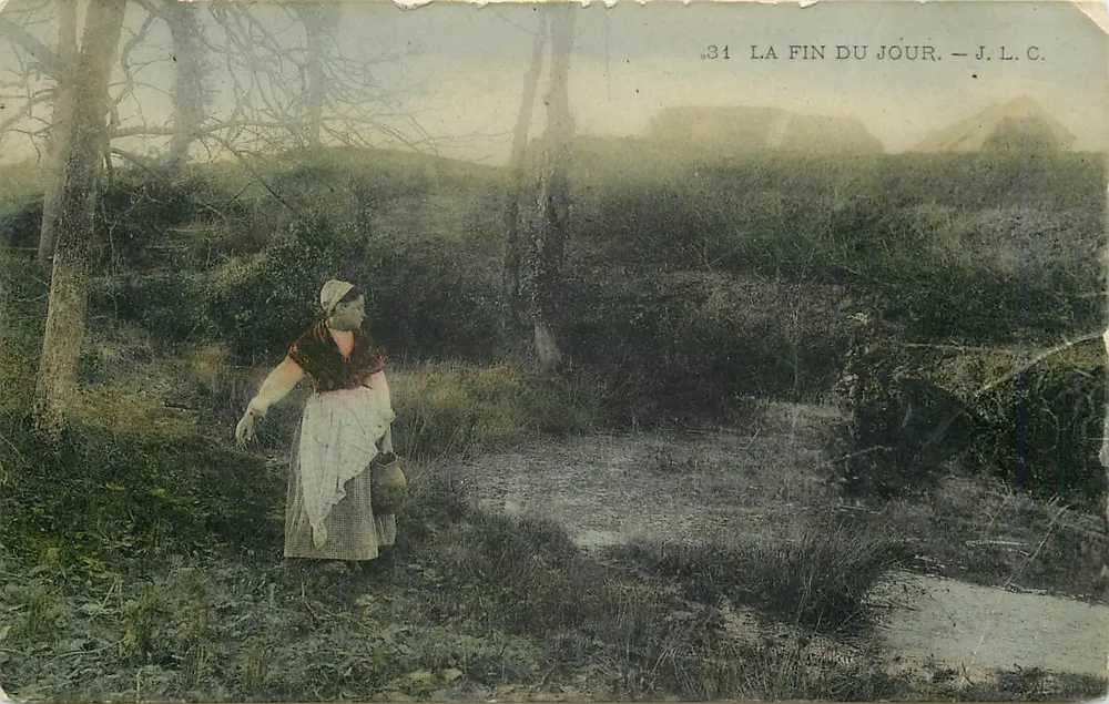 Mulher à beira de um riacho — O fim do dia — J.L.C. n°31 - Frente