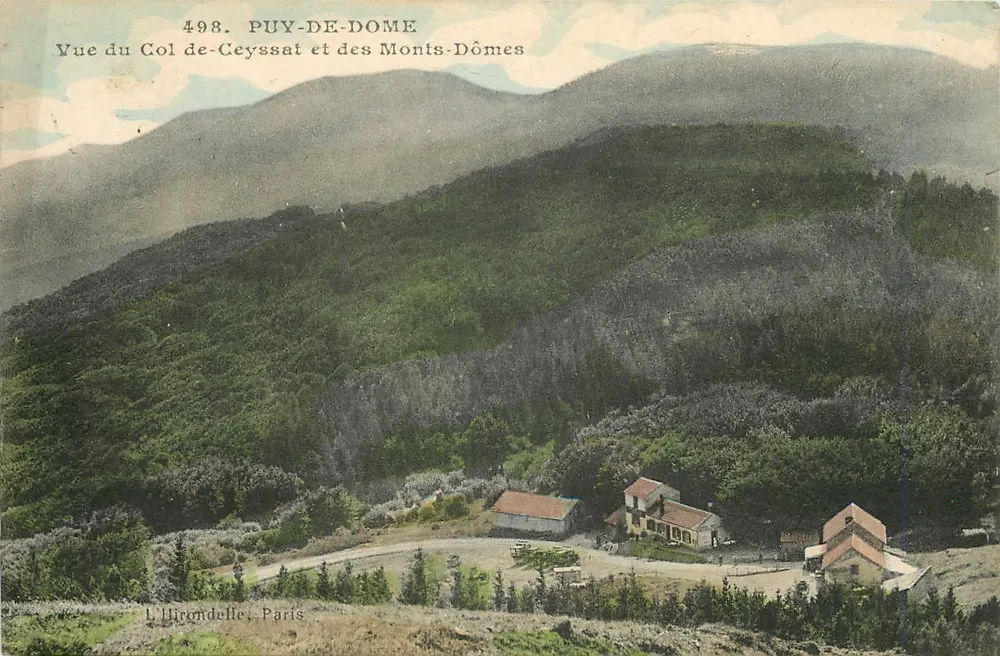 Ansicht des Col de Ceyssat und der Monts-Dômes — Puy-de-Dôme — L' Hirondelle, Paris — n° 498 - Vorderseite