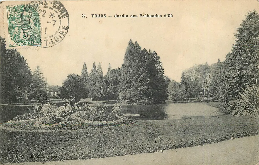 Tours — Jardim das Prébendes d'Oë — Editor B. & C. Chénal, Tours - Frente