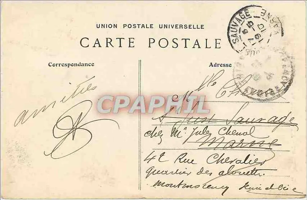Antiga Abadia de PREUILLY - A Capela — Coleção Artística L. M. - Verso