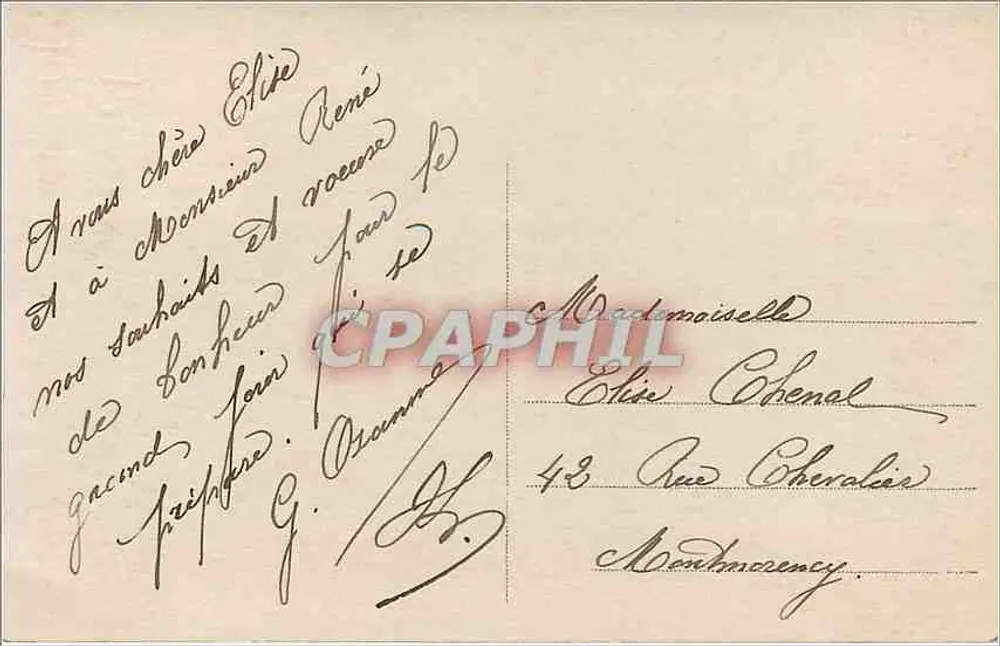 Feliz Páscoa — cena de casal com balões — A.N. Paris, n°1326 - Verso
