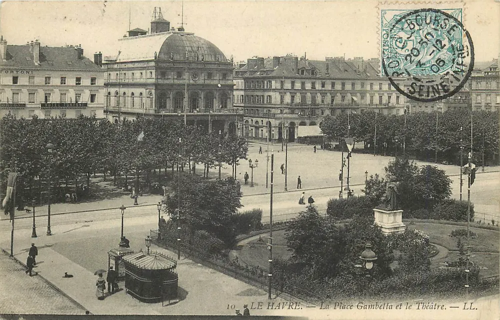 Le Havre — Place Gambetta und das Theater — LL. - Vorderseite