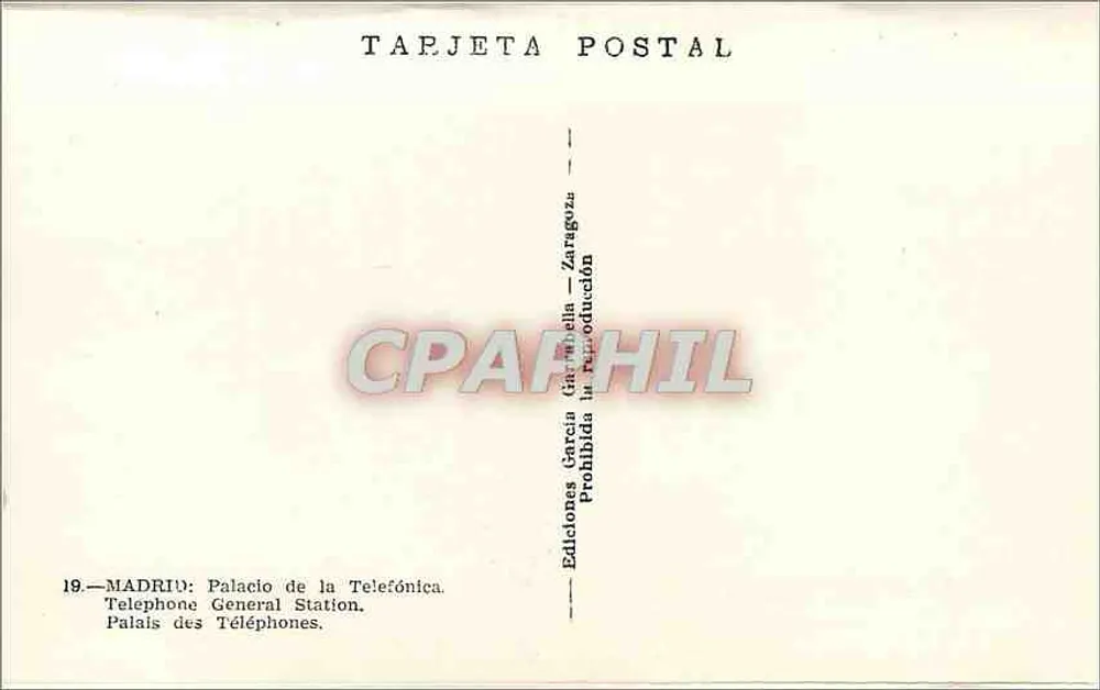 Madrid — Palácio da Telefónica — Editores García Gavilanes - Verso