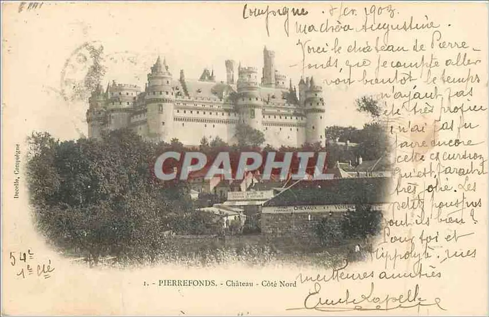 Pierrefonds — Castelo — Lado Norte — Editor Chevaux et Verneuil, n° 54 - Frente