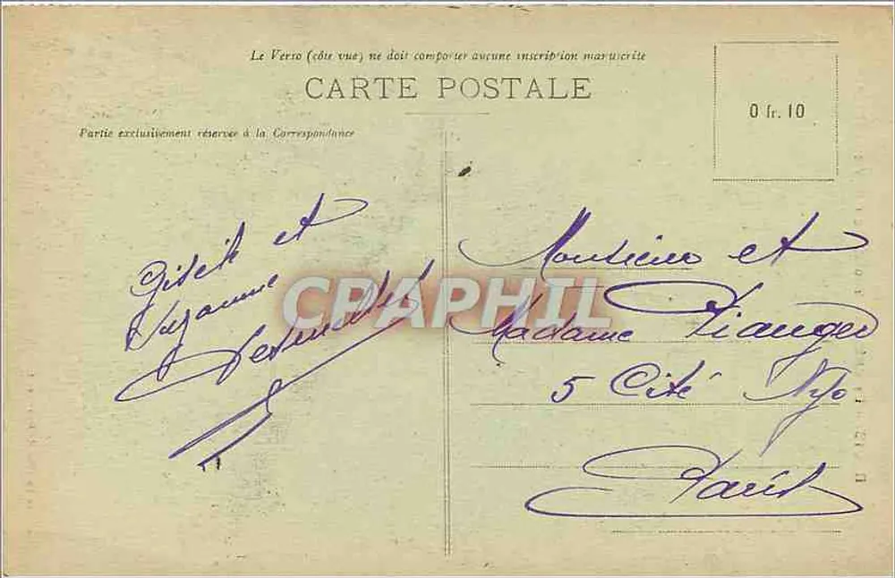 Blois - Le Château - Vue du Square Victor-Hugo — Éditeur : C. Lefebvre, n° 103 - Verso