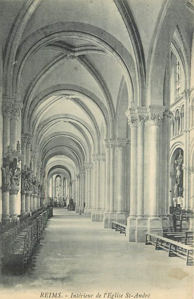 Reims — Interior da Igreja de São André — Editor não identificado - Frente