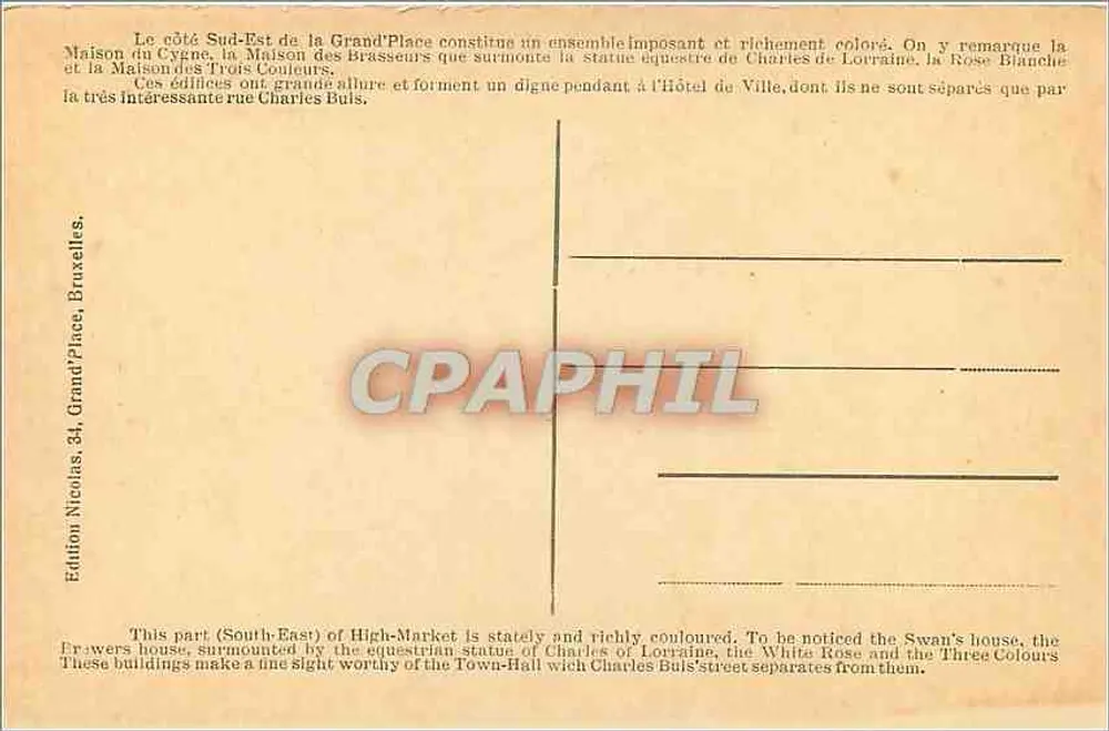 Bruxelas — Praça Principal — Edição Nicolas, n°34 - Verso