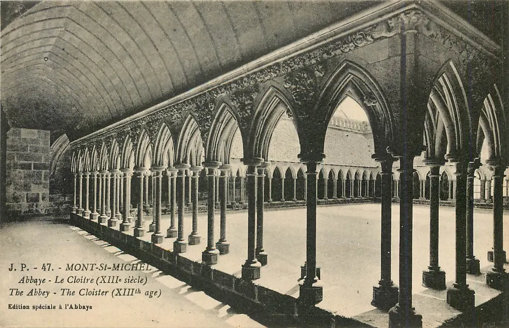 Mont-Saint-Michel - O Claustro (século XIII) — J.P. - 47 — Edição especial na Abadia - Frente