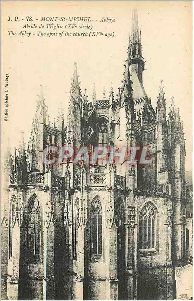 Mont-Saint-Michel — Abside de l'Église (XVe siècle) — Édition spéciale à l'Abbaye, J.P. 78 - Recto