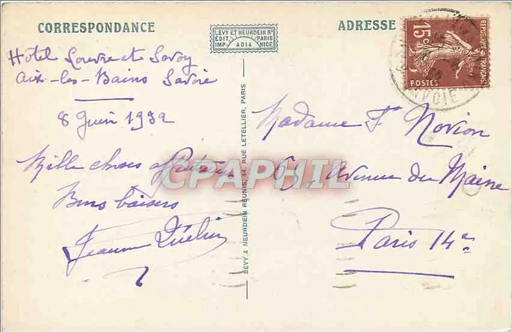 Arredores de AIX-LES-BAINS — Lago do Bourget — A Abadia de Hautecombe — ND. - Verso