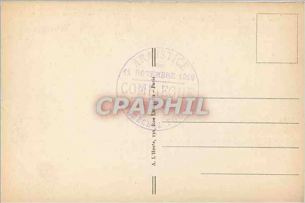 Armistice de 1918 — Signée à 5 heures du matin — Édition de la Compagnie Écrite - Verso