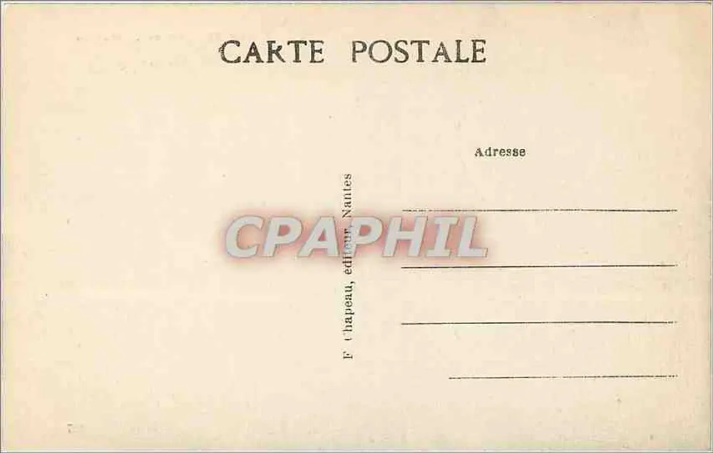 NANTES — Entrada do Castelo — Editor F. Chapeau, Nantes, n° 137 - Verso